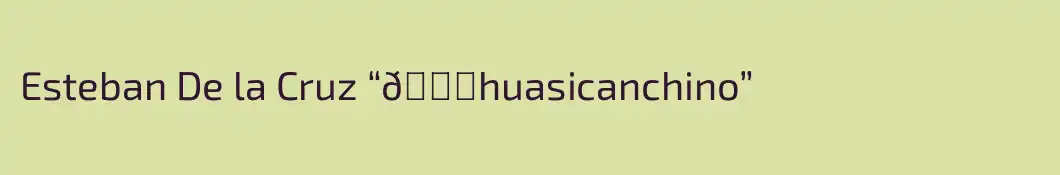 Esteban De la Cruz “😉huasicanchino”